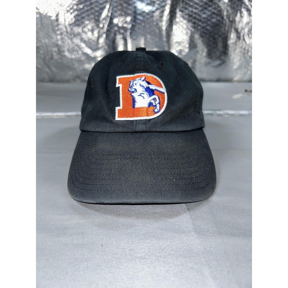 Denver Broncos Hat Cap Strap Back Mens One Size Black NFL Football '47 Throwback